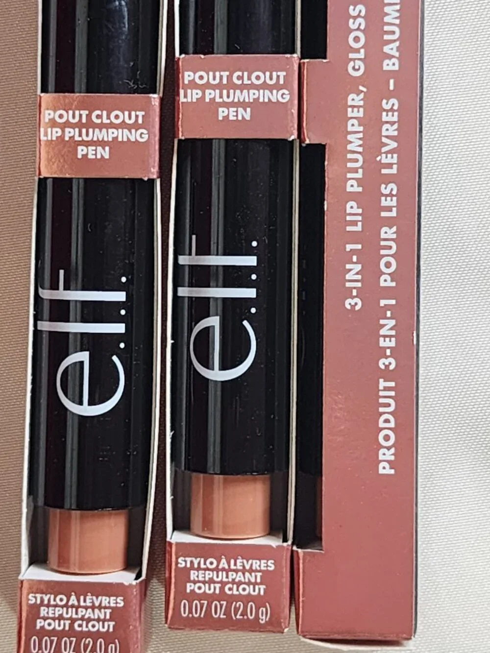 E.L.F. 3-IN-1 Lip Plumper Gloss Balm Pout Clout Plumping Pen #82293 Toasted 3CT